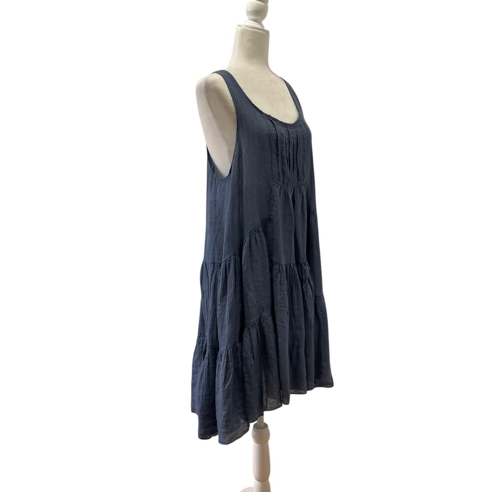 Tempo Paris 100% Linen Italy Tiered Dress Size Small - Picture 4 of 8